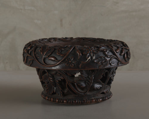 INTRICATELY CARVED FLORAL PLANTER, 20TH C
